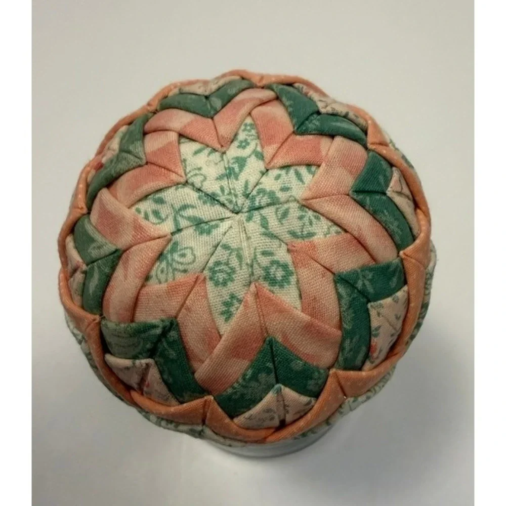 Handmade Quilted Fabric Decorative Eggs & Balls – Patchwork - Lot of 7
